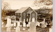 GERMAN CHURCH CEMETERY waldoboro me c1910 postcard maine real photo rppc picture