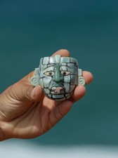 Handcrafted Naranjo Mosaic Jade Mask pendent  Museum ReproductionsOne of a kind  picture