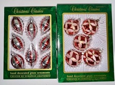 VTG Commodore Christmas Classics Romania Glass Ornaments 13 Pc 2 Box Set picture