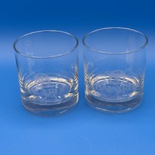 Set of 2 Bacardi Etched Logo Rocks Glasses Old Fashioned Barware picture