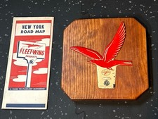 Vintage Fleet-Wing License Plate Topper w/ Plaque & New York Road Map picture
