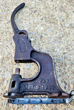 Antique REX Cast Iron Hand Rivet Press Pat Oct 9 1900 Leather Tool Rustic Decor picture