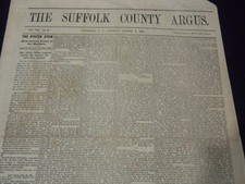 1891 OCTOBER 3 THE SUFFOLK COUNTY ARGUS NEWSPAPER - CAP ANSON - NT 9606 picture