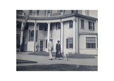 1925 Calvin Coolidge Wife Dog Swampscott Mansion Original Glass Negative OOAK picture