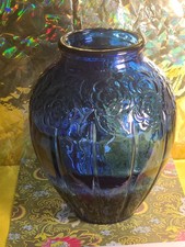 Julius Stolle Niemen Stolle Poland Cobalt Blue RARE Large Vase picture