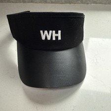Waffle House Visor Black White Embroidered Logo Hat Cap WH Adjustable NWOT 016 picture