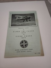 Piper Aircraft Price List 1953 Piper Tri Pacer PA-22 & Piper Pacer PA-20 Orig picture
