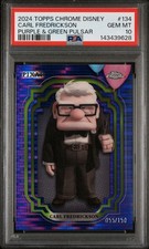 CARL FREDRICKSON PSA 10 2024 TOPPS CHROME DISNEY #134 PURPLE GREEN PULSAR 55/150 picture
