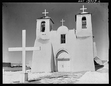 Ranchos de Taos New Mexico 1930s San Francisco de Asis Church Crosses picture