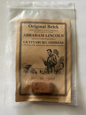 GETTYSBURG SOUVENIR * BRICK FROM THE DAVID WILLS HOUSE * LINCOLN'S ADDRESS picture