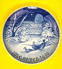 Vintage 1970 Bing & Grondahl Annual Ceramic Plate-Pheasants in Snow at Christmas picture