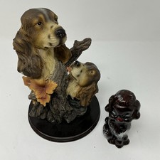 Cocker Spaniel Dog Figurine Statue Puppy Woodland Base Large Decor #8 picture