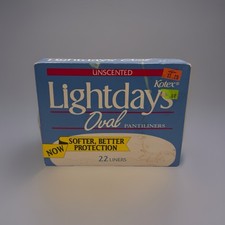 VTG Kotex Lightdays Oval Pantiliners 22 Liners 1990 Sealed Movie Prop Decor Ads picture