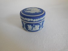 Antique Wedgwood (only) 1876 Blue Dip Jasperware 2 inch Aurora Box picture