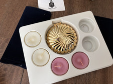 vintage Partylite Travel Tealights Set Gold Shell With/ Bags One Missing READ picture