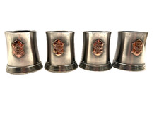 Antique Reed & Barton Glass Bottom Pewter Tankards 1898 Crescent Athletic Club picture
