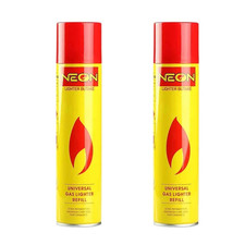 2X Neon lighter butane gas refill universal fluid fuel ultra refined 10.14 oz picture