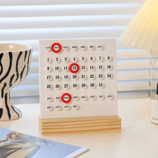 1pc Wood Perpetual Calendar Montessori Calendar Cute Desk Calendar Adjustable We picture