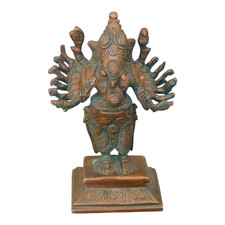 Antique or Vintage Look Handcrafted Brass Ganesh Figure  Statue ,  Collectible picture