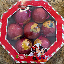Disney Store Disney Princesses Glitter Ornament Set Plastic Christmas Tree Decor picture