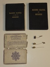 Vintage Masonic Missouri Manual Lot 1909 1947 DeMolay 1927 Card Seed Pearl... picture