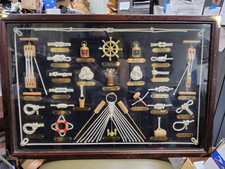 Vintage Large Sailor's Nautical Knots Shadow Box Framed RARE picture