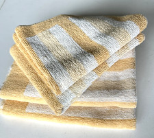 Vtg Martex Hand Towels Washcloth MCM Orange Creamsicle Striped Bath Cotton USA picture
