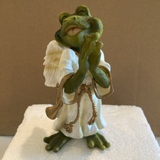 Angelic Frog ~ Wings ~ Praying ~ Gold horn on belt ~ 5”x3” approx. ~ Resin picture