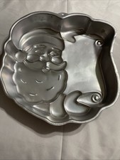 Vintage Wilton Santa Cake Pan 1982 Aluminum Christmas Baking Mold picture
