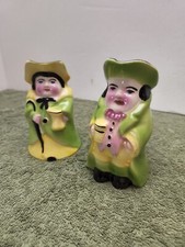 Pair of vintage Toby Jugs Mug Ceramic Head Creamer Pitcher England picture