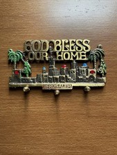 Vintage Wainberg Jerusalem God Bless Our Home Key Holder 5