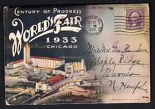 19 33 Chicago Worlds Fair With POSTMARK picture
