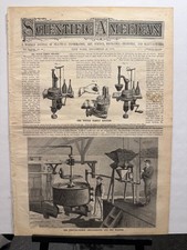 1877 Scientific American Thomas Edison Phonograph First Print Gatling Gun Ad Oil picture