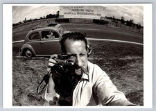 Early Selfie, Self-Portrait Of Sem Presser With Volkswagon, 1989 Art Postcard picture