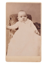 Victorian Era Carte de Visite of an Infant Child in Christening Gown #308 picture