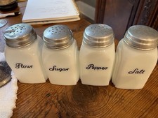 White Antique McKee Roman Arch Salt, Pepper, Flour, Sugar picture