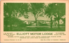 Postcard Elliott Motor Lodge Lincoln Highway U.S. 30 in Kearney, Nebraska picture