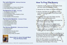 How to Prayer the Rosary Prayer Card, 5-pack,  4 x 6 inch size picture