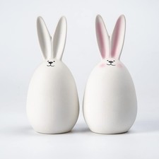 Ceramic White Rabbits Easter Bunny Rabbits Bunny Decoration Couple Rabbit Orname picture