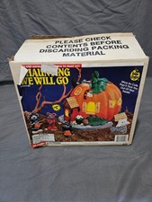 Vintage Wee Crafts A Haunting We Will Go Lighted Pumpkin House Halloween Village picture