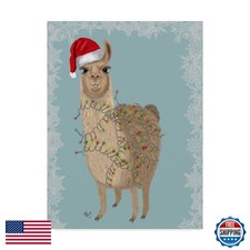 Trademark Fine Art Llama Christmas Lights 2 by Fab Funky 2, 35x47-Inch picture