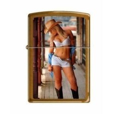 Zippo Lighter - Sexy Cowgirl White Top White Toffee picture