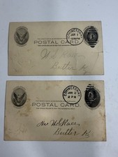 2 Antique 1906 US Postal Cards Covington KY Butler Kentucky Handwritten Ephemera picture