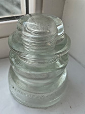 Vintage Hemingray #45 Made in USA 14-54 Clear Glass Insulator. No chips. Os46 picture