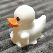 3D Printed Ghost Duck Figurine Spooky Rubber Duck Halloween Figurine 2.5x3x2.5 picture