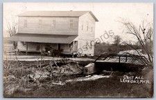 K53/ Leonidas Michigan RPPC Postcard c1910 Grist Mill Building Bridge 414 picture