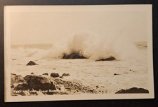 RPPC Peak's Island Maine Heavy Surf Vintage ME  Real Photo Postcard picture