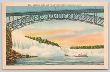 1939 Niagara Falls View Bridge & Maid of the Mist Postcard NY picture