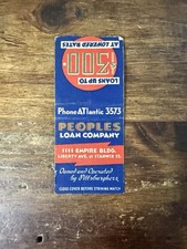 H1437 Peoples Loan Company Pittsburgh Pennsylvania Vintage Matchbook Cover picture
