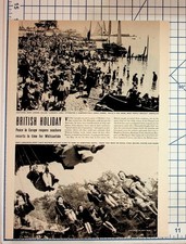 1945 British Holiday Post-WWII Magazine Article Whitsuntide Beach Hampstead picture